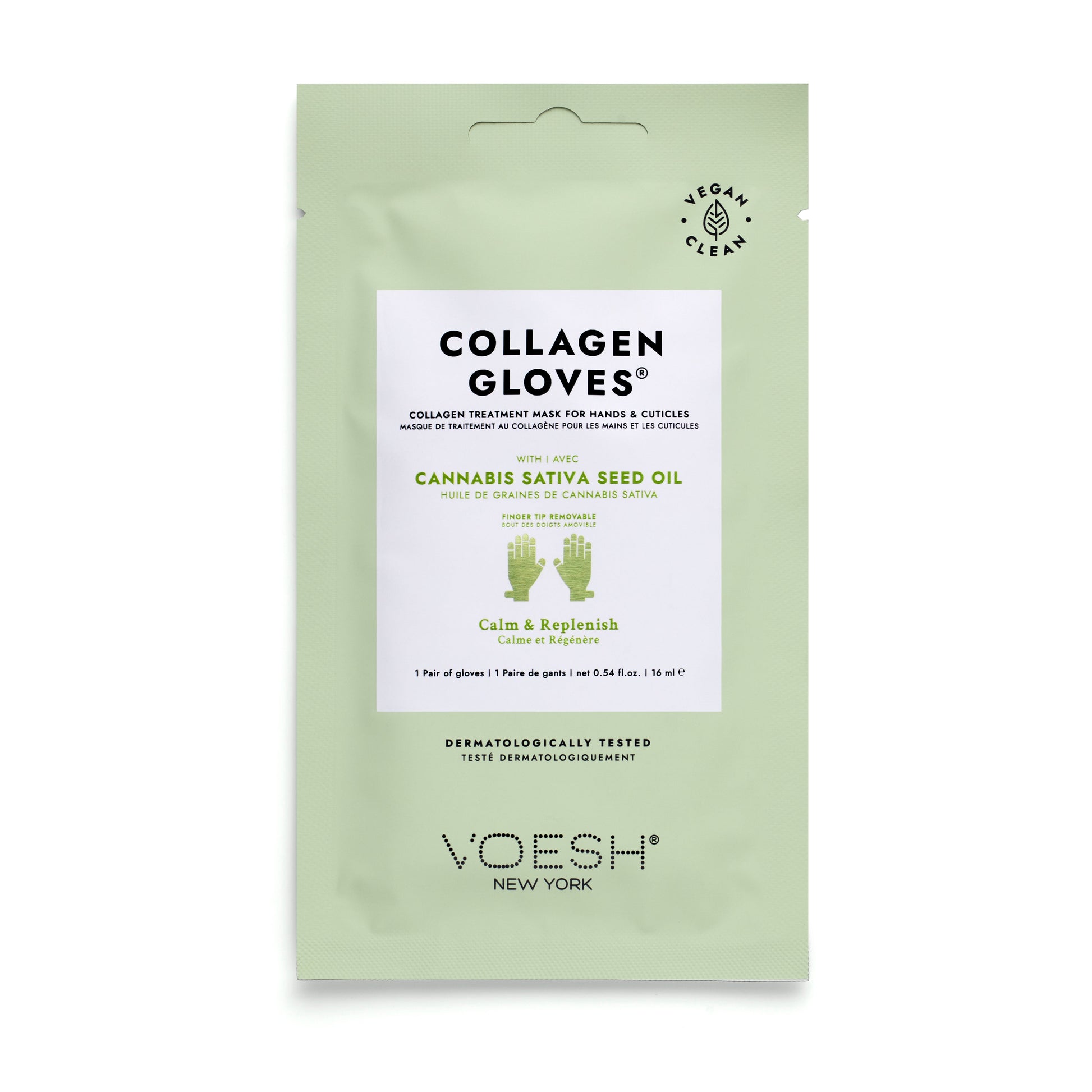 Voesh collagen mask gloves - single - hemp extract & seed