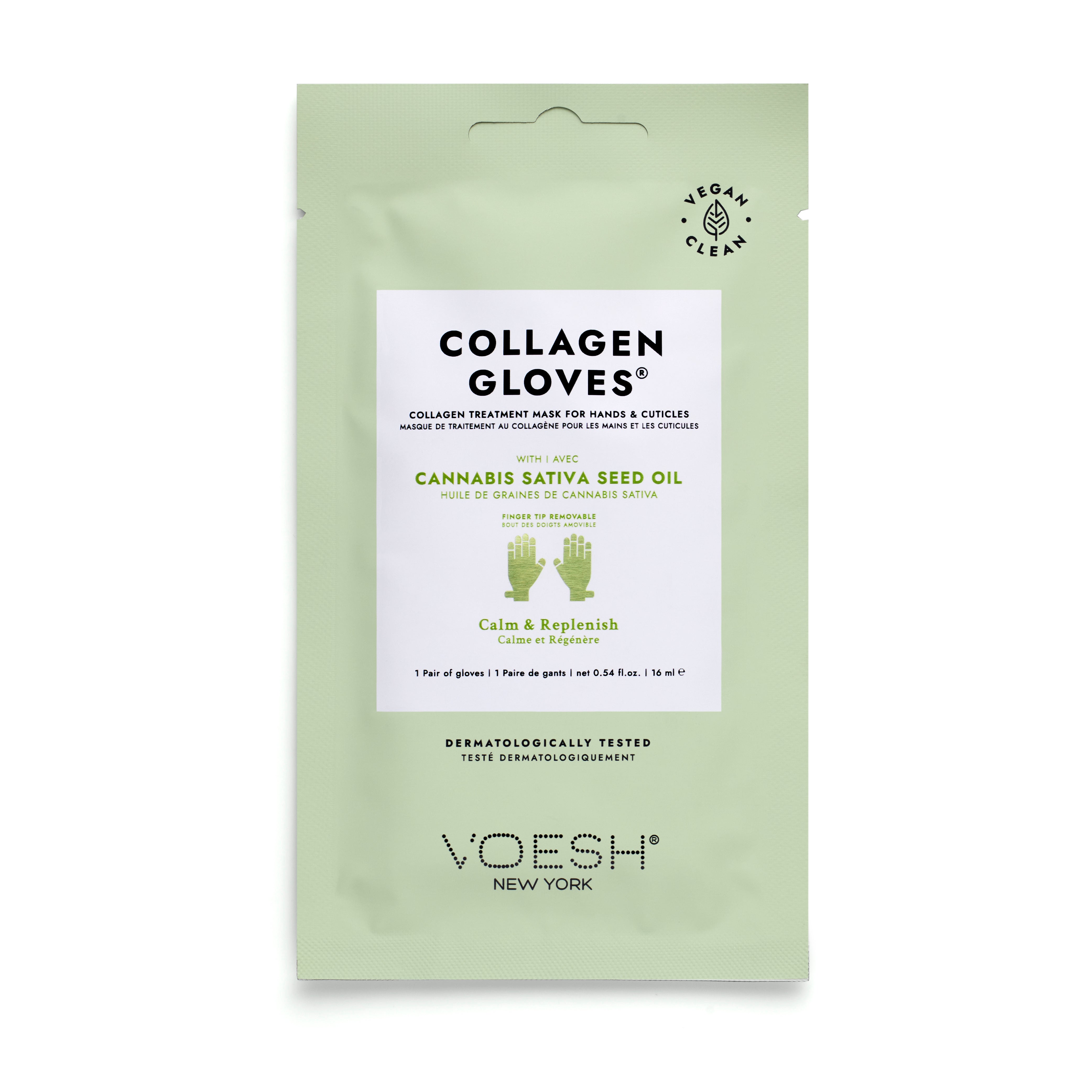 Voesh collagen mask gloves - single - hemp extract & seed