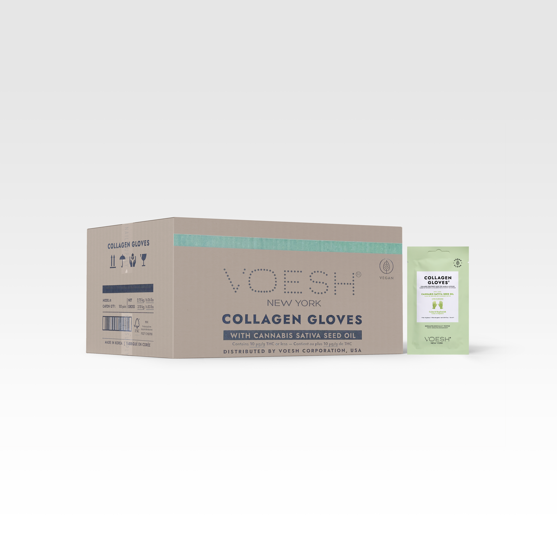 Voesh collagen mask gloves - single - spa treatment