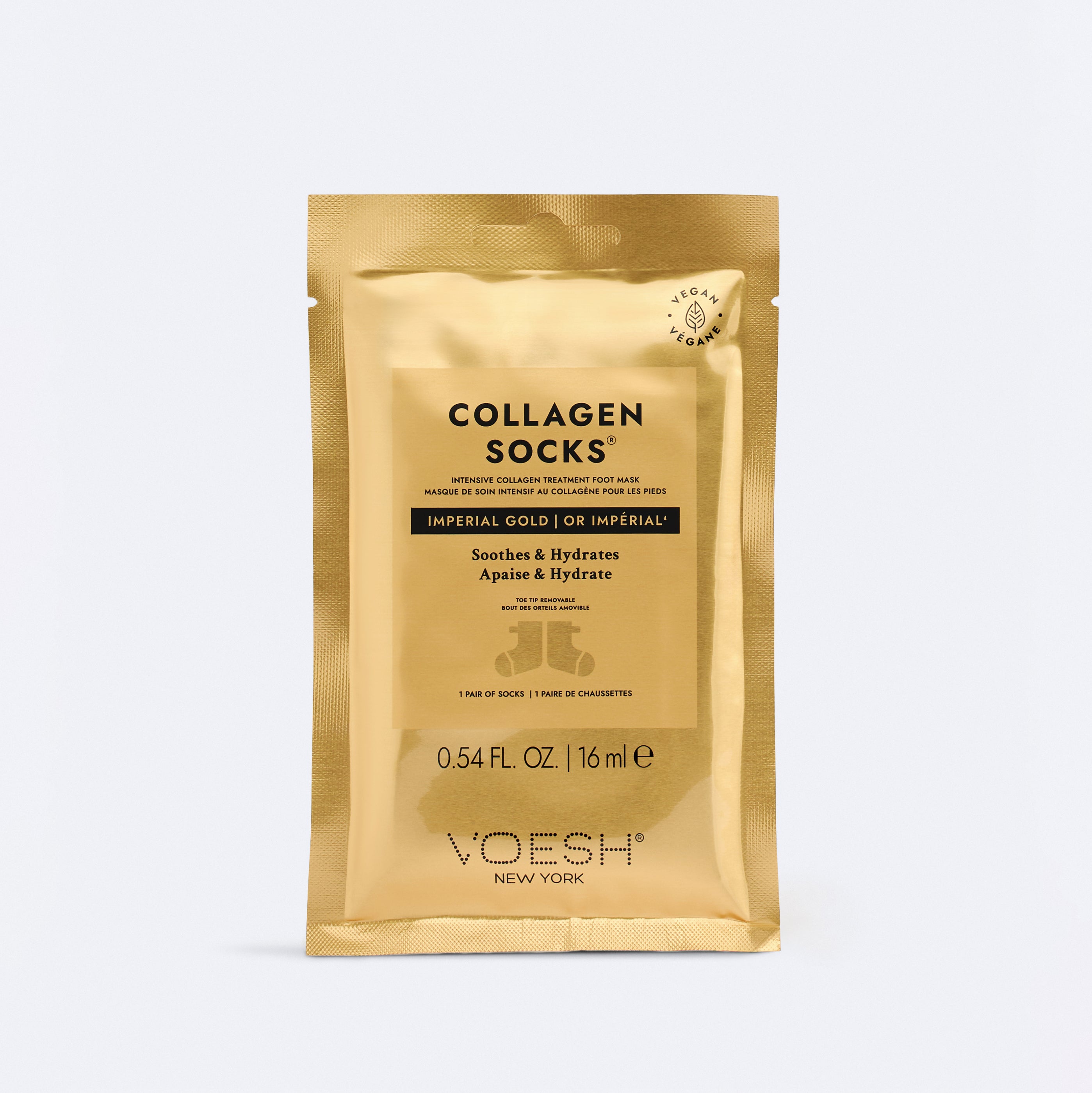 Voesh collagen mask socks - 24k gold single - socks