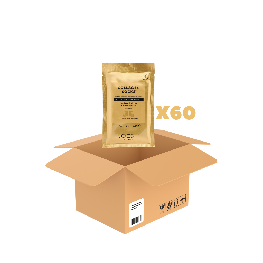 Voesh collagen mask socks - imperial 24k gold 60/box