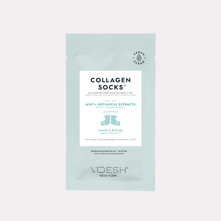 Voesh collagen mask socks - single - mint & botanical