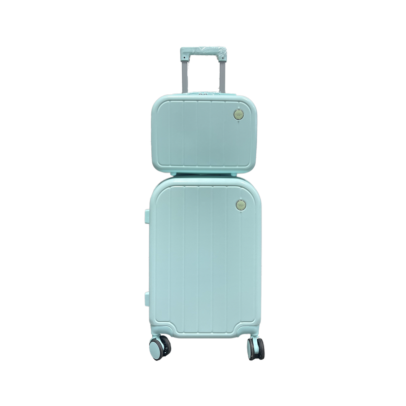 Voesh new york carry-on luggage set (blue) - gift