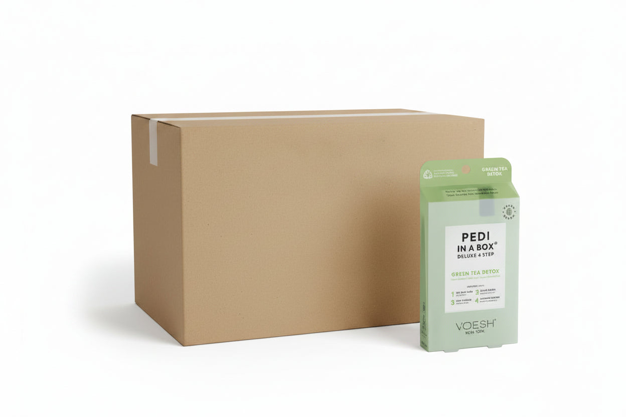 VOESH Pedi In A Box 4 Step - Green Tea 50/Box - Pedi Kit