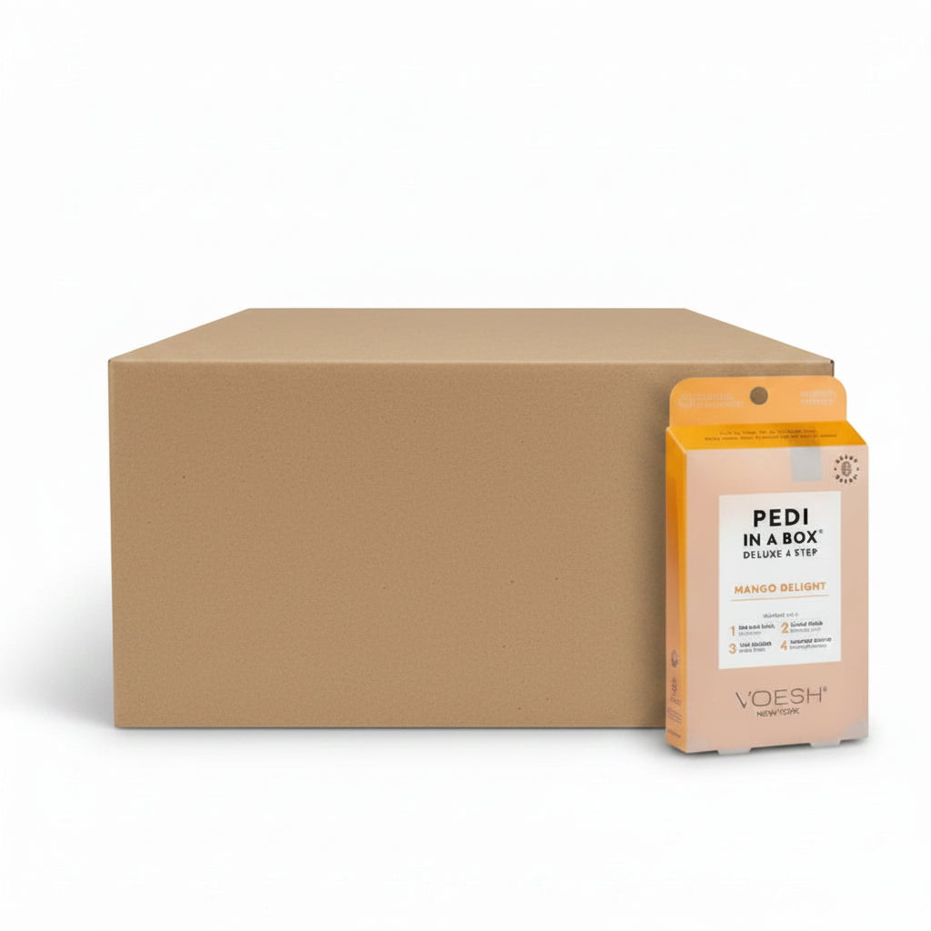 VOESH Pedi In A Box 4 Step - Mango Delight 50/Box - Pedi Kit
