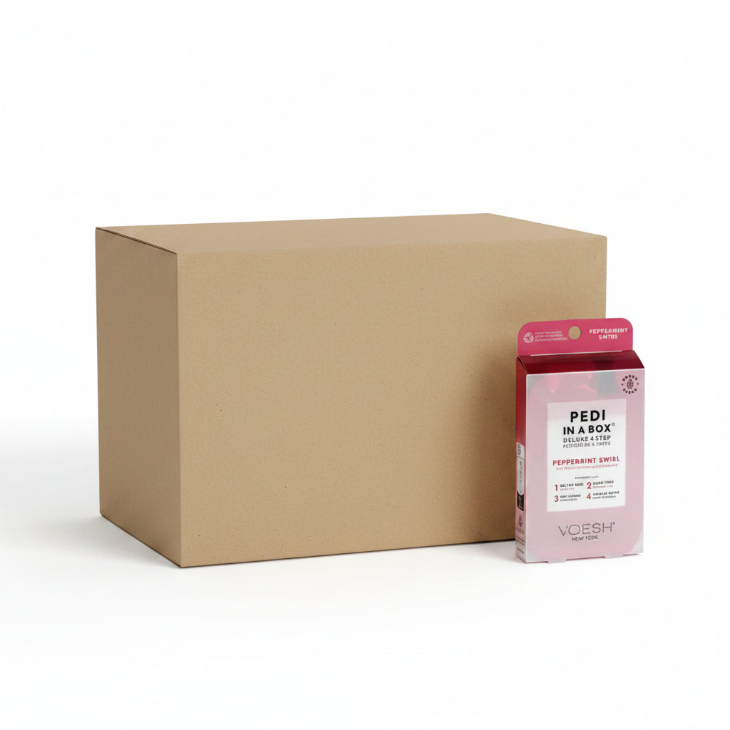 VOESH Pedi In A Box 4 Step - Peppermint Swirl 50/Box - Pedi