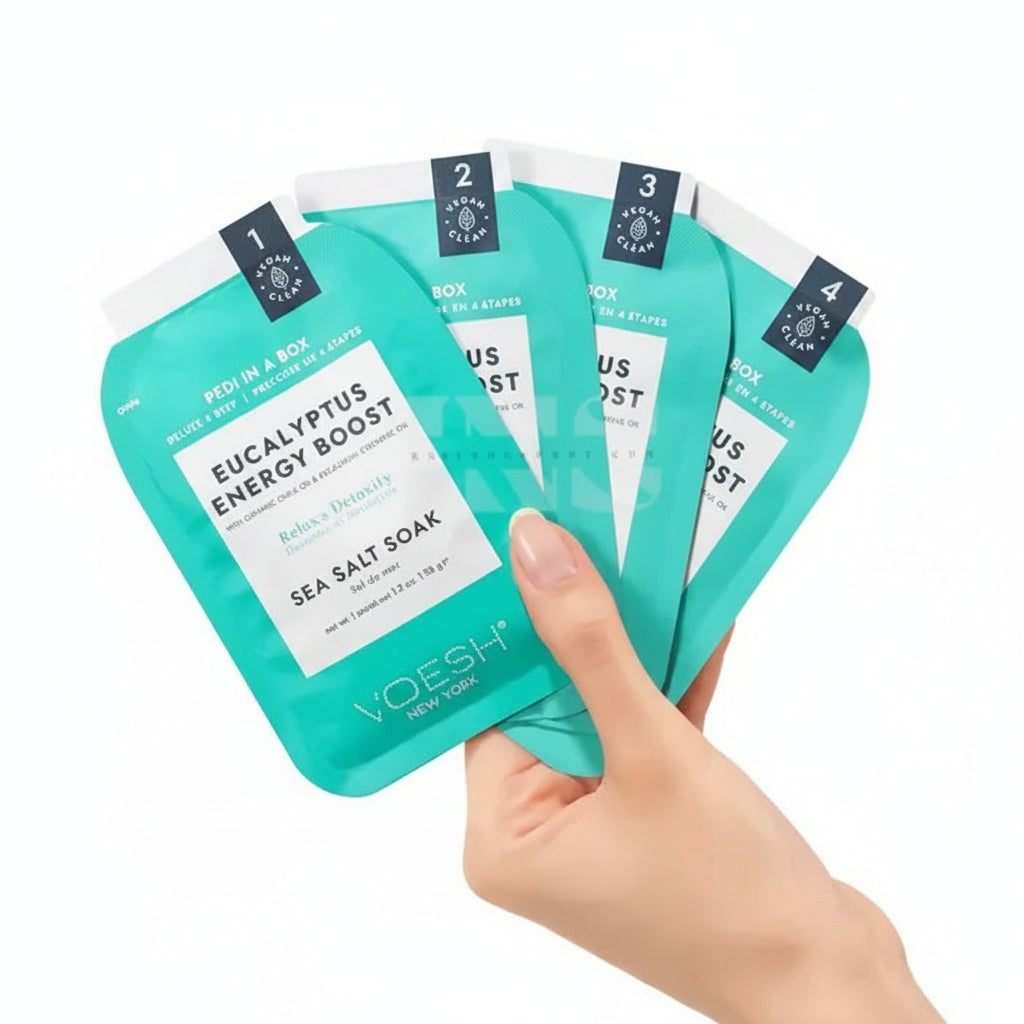 VOESH Pedi In A Box 4 Step - Eucalyptus Energy Boost 50/Box
