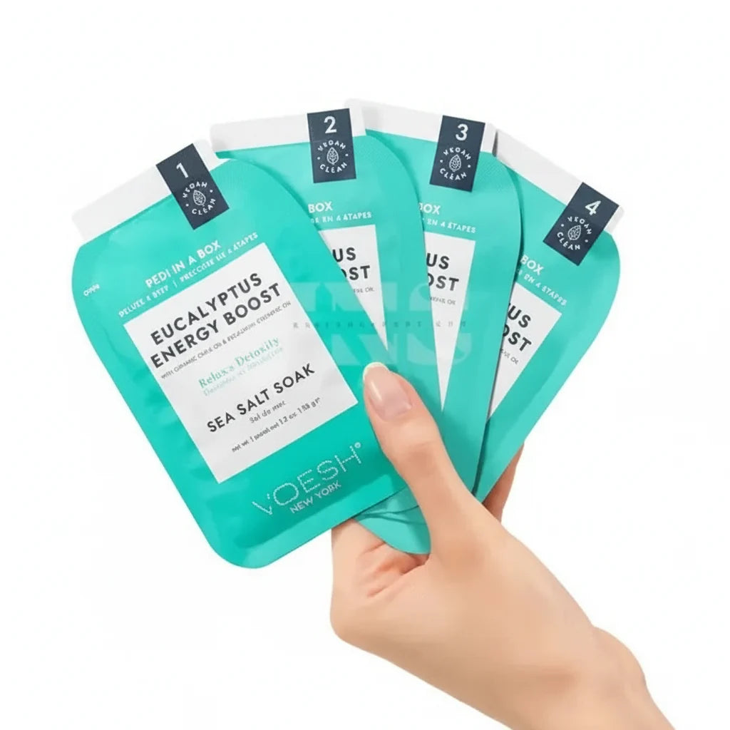 VOESH Pedi In A Box 4 Step - Eucalyptus Energy Boost 50/Box