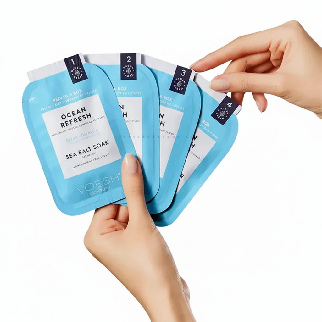 VOESH Pedi In A Box 4 Step - Ocean Refresh 50/Box