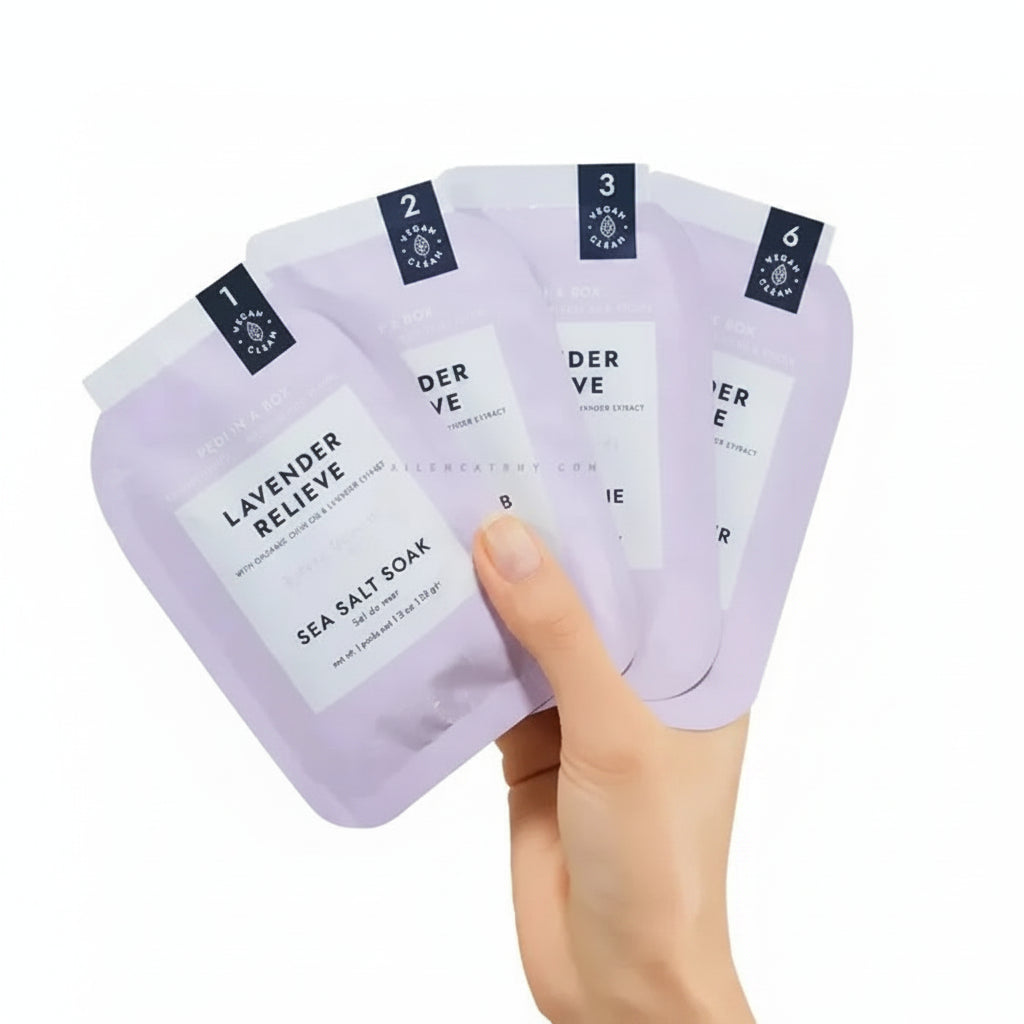 VOESH Pedi In A Box 4 Step - Lavender Relieve 50/Box