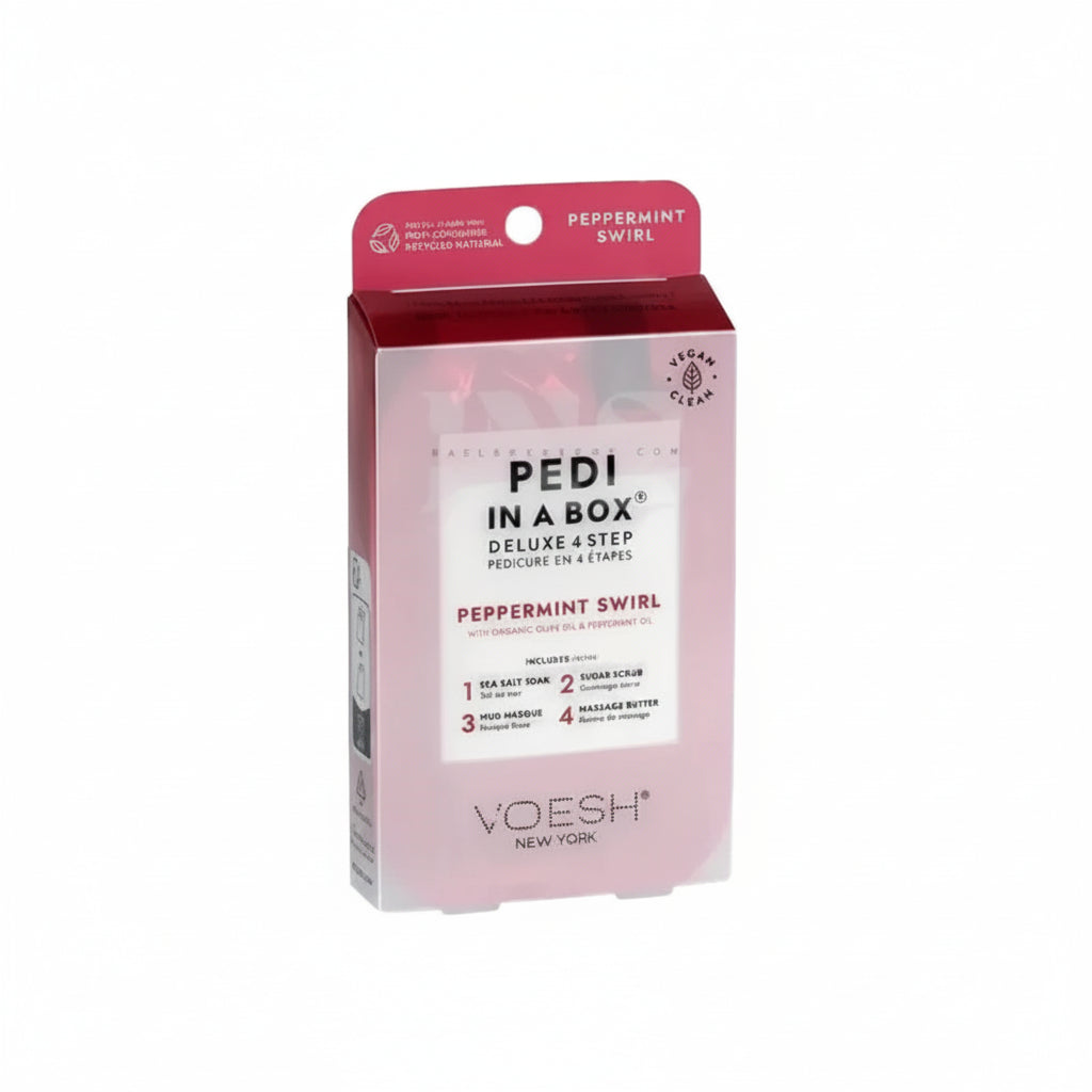 VOESH Pedi In A Box 4 Step - Peppermint Swirl 50/Box