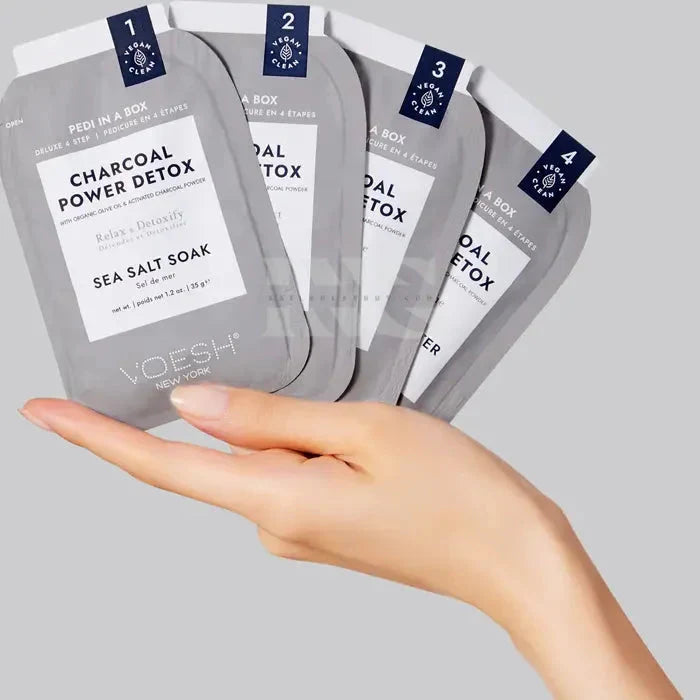 VOESH Pedi In A Box 4 Step - Charcoal Detox 50/Box