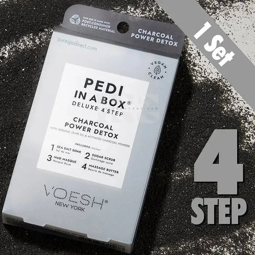 VOESH Pedi In A Box 4 Step - Charcoal Detox 50/Box