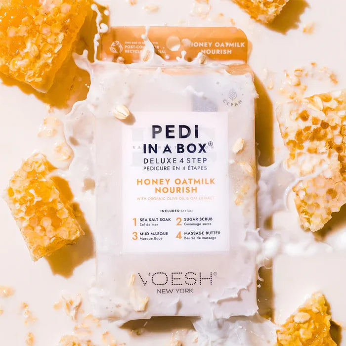 VOESH Pedi In A Box 4 Step - Honey Oatmilk 50/Box - Pedi Kit