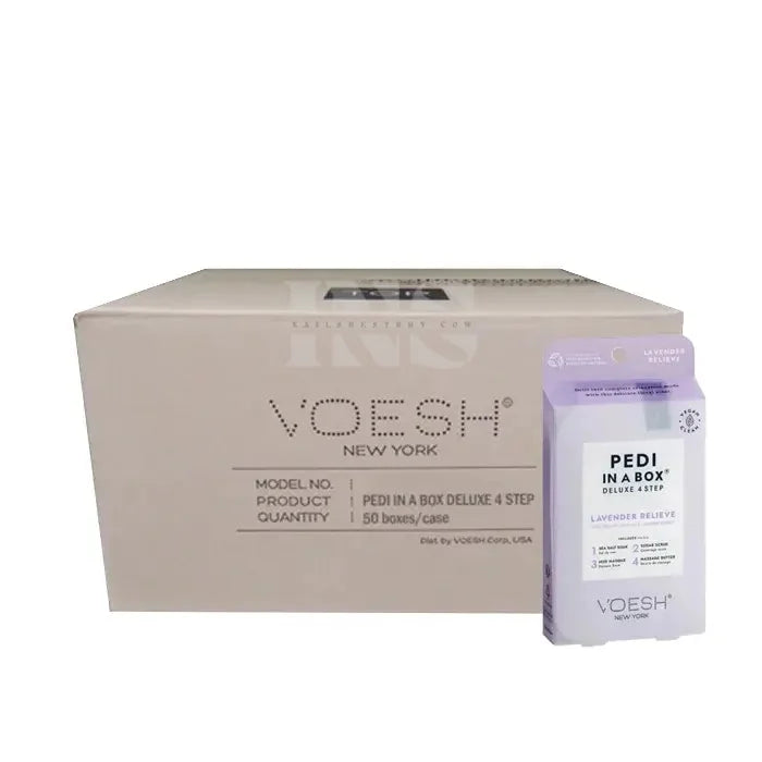 VOESH Pedi In A Box 4 Step - Lavender Relieve 50/Box - Pedi