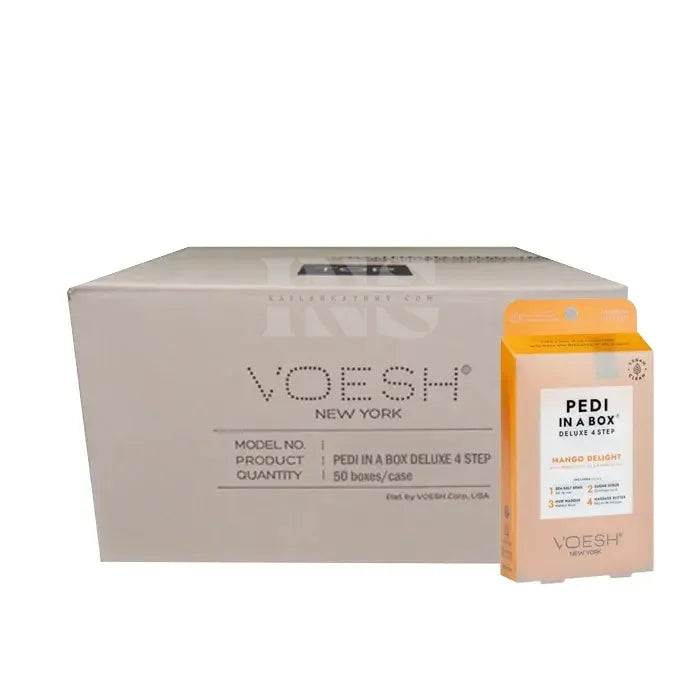 VOESH Pedi In A Box 4 Step - Mango Delight 50/Box - Pedi Kit