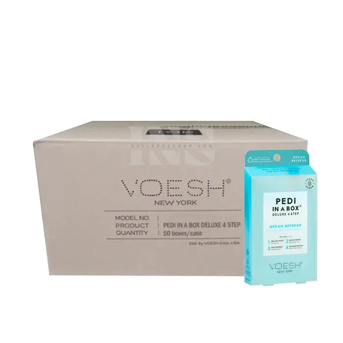 VOESH Pedi In A Box 4 Step - Ocean Refresh 50/Box - Pedi Kit