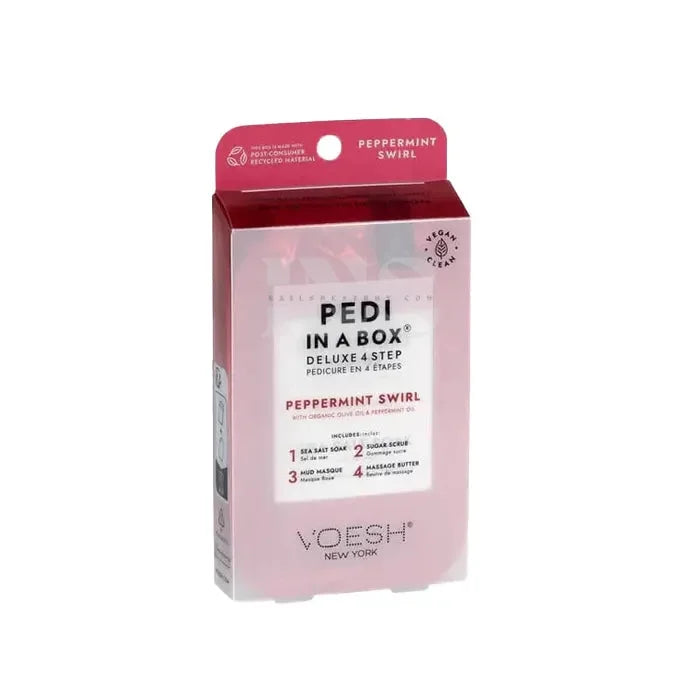 VOESH Pedi In A Box 4 Step - Peppermint Swirl 50/Box