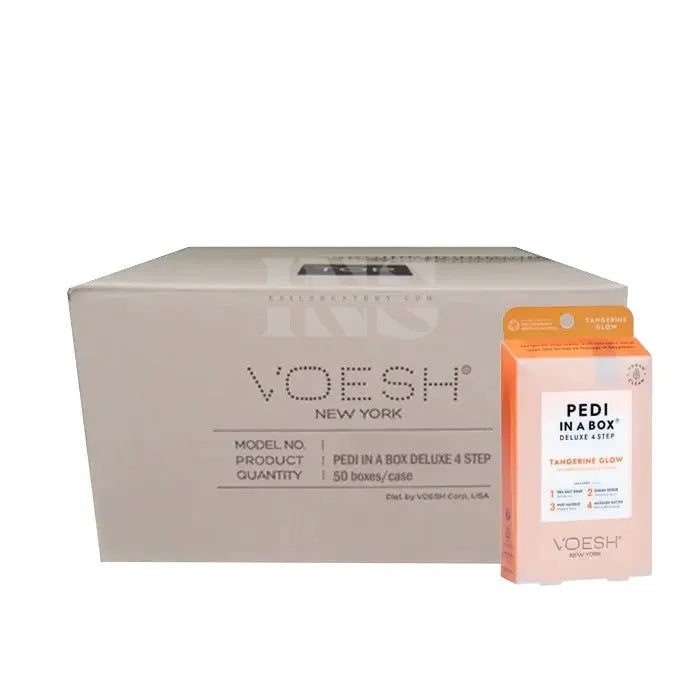 VOESH Pedi In A Box 4 Step - Tangerine 50/Box - Pedi Kit