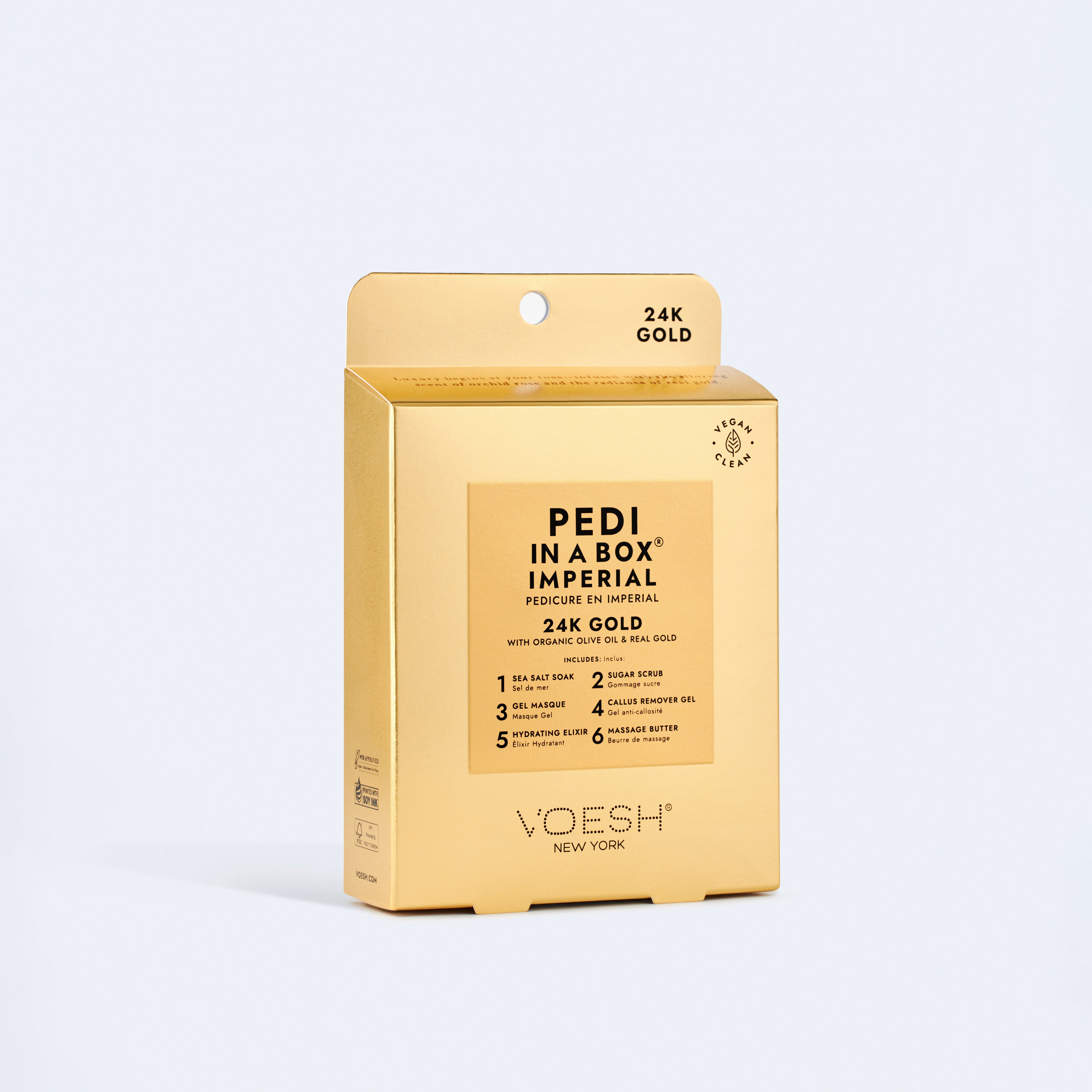 Voesh pedi in a box 6 step - imperial 24k gold 30/box