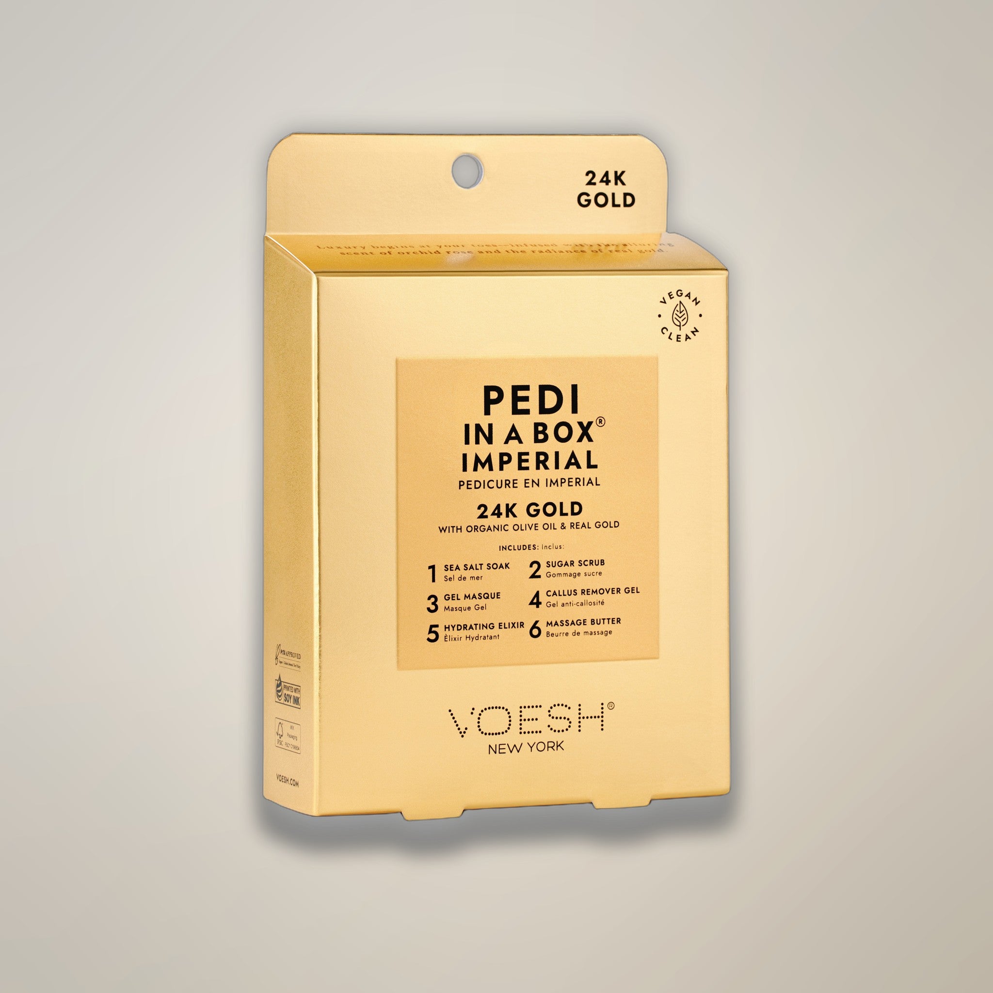 VOESH Pedi In A Box 6 Step - Imperial 24k Gold Single
