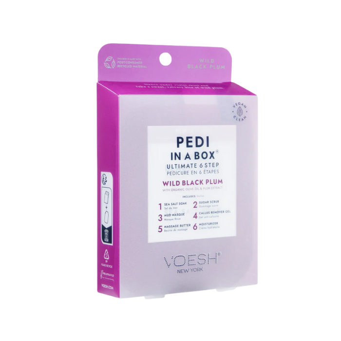 Voesh pedi in a box 6 step - single - black plum - spa