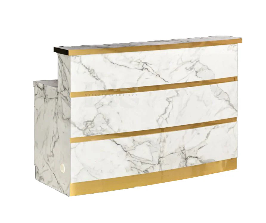 WHALE SPA RECEPTION - GOLD & MARBLE - Reception Desk