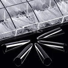 XXL STILETTO Clear Tips (0-9) 500 pcs (Buy5get1) - Nail Tip